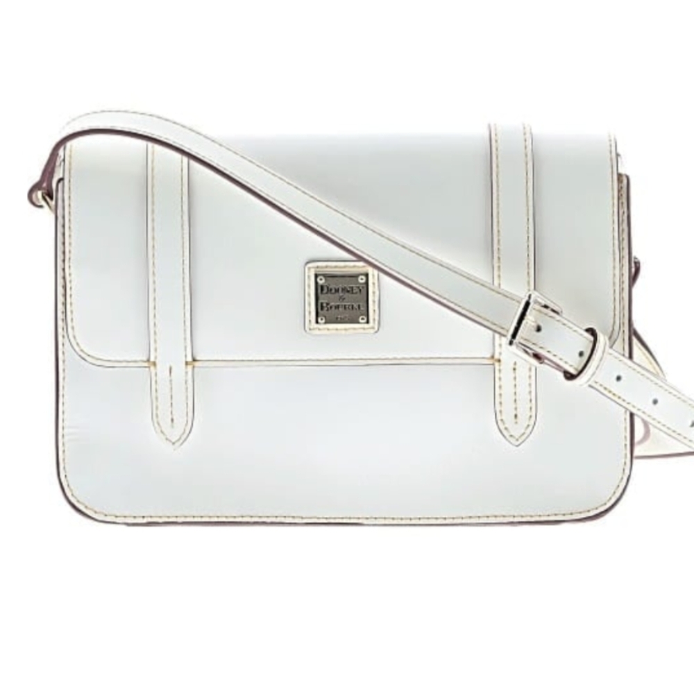 Dooney & Bourke Florentine White Messenger w/ Card Case NWT VINTAGE
